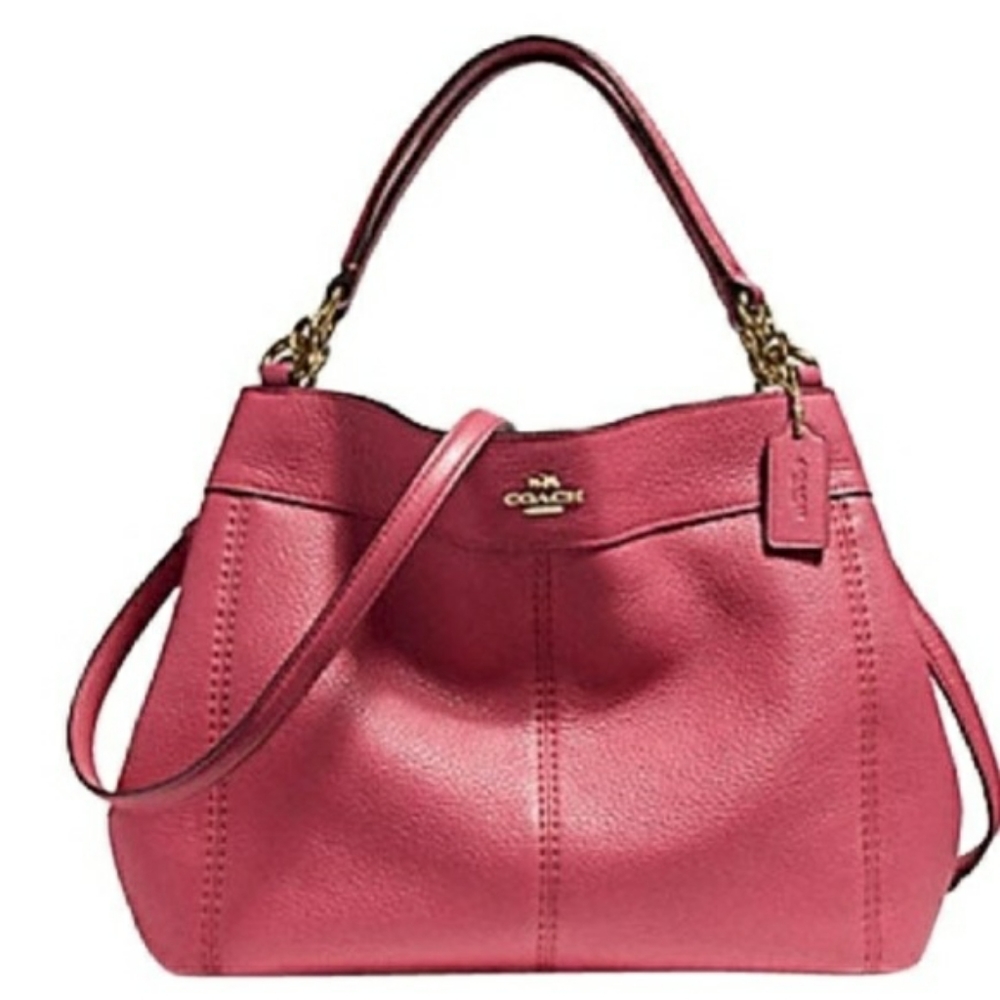 Red leather coach crossbody purse
